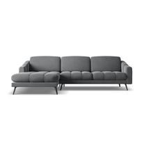 Pilkos spalvos iš velveto kampinė sofa (su kairiuoju kampu) Nalu – Makamii