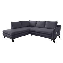 Antracito kampinė sofa Miuform Charming Charlie L, kairysis kampas