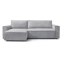 Sulankstoma kampinė sofa šviesiai pilkos spalvos iš kordinio velveto (kintama) Nihad – Bobochic Paris