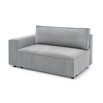 Modulinė sofa šviesiai pilkos spalvos iš kordinio velveto (su kairiuoju kampu) Nihad modular – Bobochic Paris