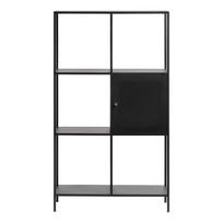 Juoda metalinė knygų spinta 80x138 cm Malibu - Unique Furniture