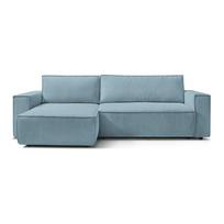 Mėtų spalvos iš kordinio velveto sulankstoma/su sandėliavimo vieta kampinė sofa Nihad – Bobochic Paris