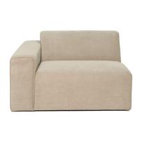 Smėlio spalvos aksominės sofos modulis Scandic Sting, 124 cm, kairysis kampas