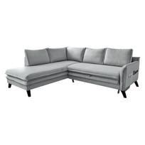 Šviesiai pilka kampinė sofa-lova Miuform Charming Charlie L, kairysis kampas