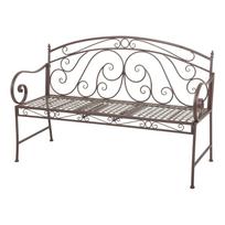 Rudos spalvos metalinis sodo suoliukas Saket – Garden Pleasure