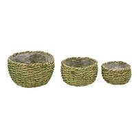 3 žalių gėlių vazonų rinkinys Ego Decor Natur S