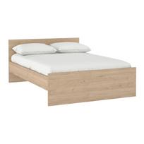 Dvigulė lova natūralios spalvos iš ąžuolo 160x200 cm Naia – Tvilum