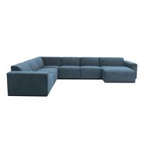 Iš kordinio velveto kampinė sofa mėlynos spalvos (su dešiniuoju kampu) Sting – Scandic