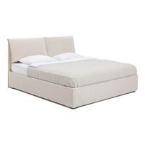 Smėlio spalvos dvigulė lova audiniu dengta su sandėliavimo vieta su grotelėmis 180x200 cm Thessa Pillow – Bonami Selection
