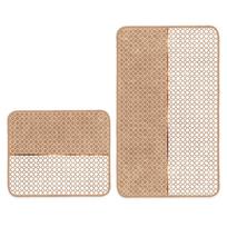 Vonios kilimėliai smėlio spalvos 2 vnt. 60x100 cm – Mila Home