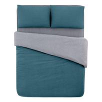 Medvilninė dvigulė paklodė/prailginta su benzino paklode/pilka 200x220 cm - Mila Home
