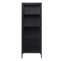 Iš metalo vitrina juodos spalvos 58x160 cm Carmel – Unique Furniture