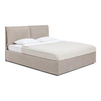Taupe spalvos dvigulė lova audiniu dengta su sandėliavimo vieta su grotelėmis 180x200 cm Thessa Pillow – Bonami Selection