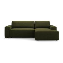Iš boucle sulankstoma kampinė sofa tamsiai žalios spalvos (su dešiniuoju kampu) Jodie – Micadoni Home