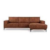 Iš dirbtinės odos kampinė sofa konjako rudos spalvos (su dešiniuoju kampu) Copenhagen – Scandic