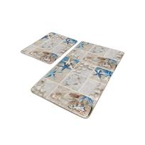 Vonios kilimėliai smėlio spalvos 2 vnt. 60x100 cm – Mila Home