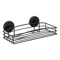Juoda sieninė lentyna vonios kambariui Wenko Vacuum-Loc® Pavia, plotis 26 cm