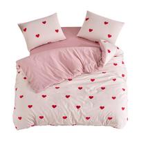 Rožinės spalvos dvigulė/itin ilga patalynė su paklode/4 dalių 200x220 cm Red Heart – Mila Home