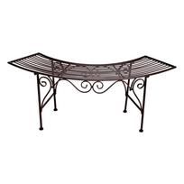Metalinis sodo suoliukas juodos spalvos/tamsiai rudos spalvos Fuego – Garden Pleasure