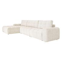 Kreminės spalvos sulankstoma/su sandėliavimo vieta modulinė kampinė sofa (su kairiuoju kampu) Lulu – Miuform