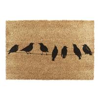 Iš kokoso pluošto grindų kilimėlis 40x60 cm Birds On a Wire – Artsy Doormats