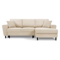 Smėlio spalvos iš kordinio velveto sulankstoma/su sandėliavimo vieta kampinė sofa (su dešiniuoju kampu/su gultu) Kyoto – Cosmopolitan Design