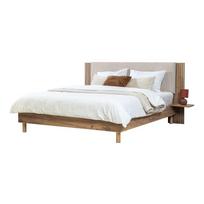 Dvigulė lova šviesiai pilkos spalvos su lovos grotelėmis 140x190 cm Lior – Bobochic Paris