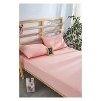 Iš medvilnės patalynė ir pagalvės užvalkalas komplekte rožinės spalvos su guma 180x200 cm – Mila Home