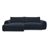 Iš kordinio velveto sulankstoma kampinė sofa tamsiai mėlynos spalvos (su kairiuoju kampu) Lucien – Bobochic Paris