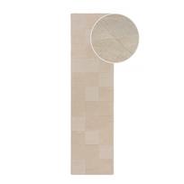 Rankų darbo iš vilnos kilimas smėlio spalvos 60x230 cm Checkerboard – Flair Rugs