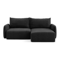 Juodos spalvos sulankstoma/su sandėliavimo vieta kampinė sofa (su dešiniuoju kampu) Kalena – Makamii