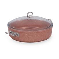 Rožinis aliuminio puodas su dangčiu Güral Porselen Classic, ø 30 cm