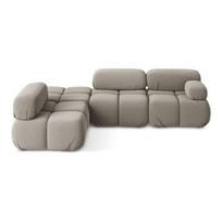 Smėlio spalvos iš velveto modulinė kampinė sofa (su kairiuoju kampu) Lokua – Makamii