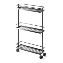 Iš metalo lentyna ant ratukų juodos spalvos 38x66 cm Tower – YAMAZAKI