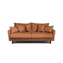 Rudos spalvos iš kordinio velveto sulankstoma/su sandėliavimo vieta sofa 215 cm Bjork – Bonami Selection