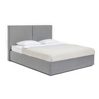Pilkos spalvos dvigulė lova audiniu dengta su sandėliavimo vieta su grotelėmis 180x200 cm Thessa Bold – Bonami Selection