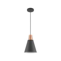 Kabantis šviestuvas juodos spalvos ø 22 cm su metaliniu gaubtu Gianni – GTV
