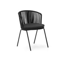 Juoda metalinė sodo kėdė Saconca - Kave Home