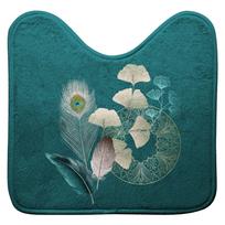 Vonios kilimėlis turkio spalvos tualetui 45x45 cm Ginkoblue – douceur d'intérieur