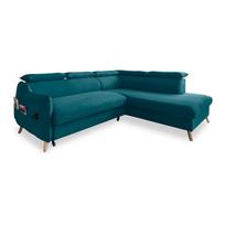 Sulankstoma kampinė sofa iš velveto turkio spalvos (su dešiniuoju kampu) Sweet Harmony – Miuform