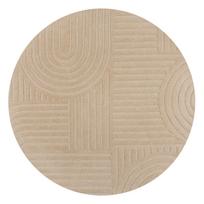 Smėlio spalvos vilnonis apvalus kilimas ø 160 cm Zen Garden - Flair Rugs