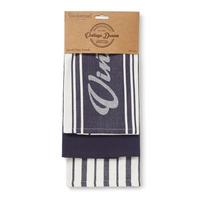 3 medvilninių virtuvės rankšluosčių rinkinys Cooksmart ® Oxford Denim