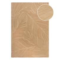 Šviesiai rudas vilnonis kilimas Flair Rugs Lino Leaf, 160 x 230 cm
