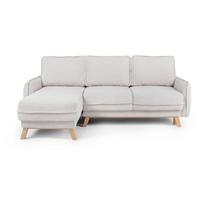Sulankstoma (kintama) kampinė sofa smėlio spalvos iš kordinio velveto Tori – Bonami Selection