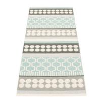 Pilkos spalvos/turkio spalvos lauko kilimas 70x180 cm Asta Pale Turquoise – Pappelina