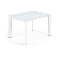 Prailginamas valgomojo stalas su papildomu stalviršiu su stikliniu stalviršiu 80x120 cm Axis – Kave Home