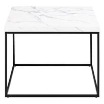 Kavos staliukas baltos spalvos su marmuro dekoro stalviršiu 60x60 cm Barossa – Actona