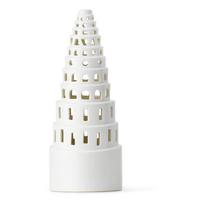 Balta keramikinė kalėdinė žvakidė Kähler Design Lighthouse, ø 9 cm