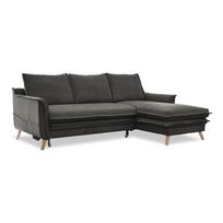 Sulankstoma kampinė sofa tamsiai pilkos spalvos (su dešiniuoju kampu) Charming Charlie – Miuform