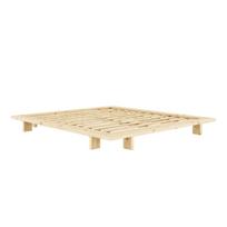 Natūralios spalvos dvigulė lova su grotelėmis 180x200 cm Japan - Karup Design